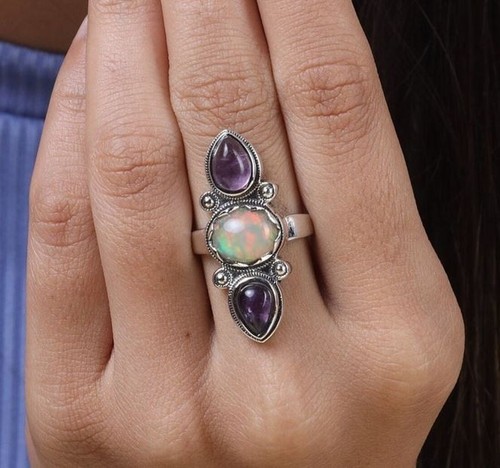 Bague éthiopienne opale - bague,