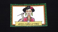 Lot de 10 cartes " MISS FONG-D'TING " jeu de société Les mystères de Pékin 1993