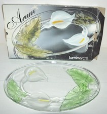 Plat de service verre ARUM LUMINARC verrerie Cristal d'Arques  vintage 70 80's