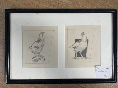 Dessin original ancien - ancien, crayon
