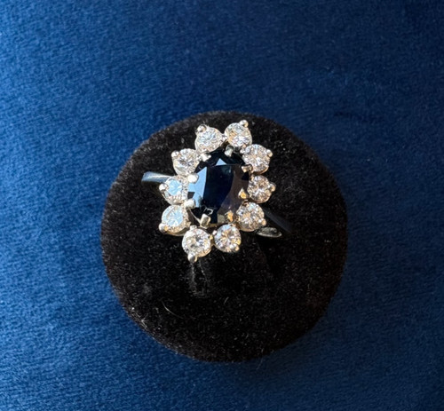 Bague marguerite saphir - bague,