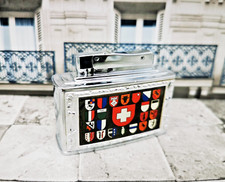 Vintage Cigarette Lighter The Lark Switzerland Map & Flag Unused NOS Petrol AA49