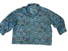 CHEMISIER VINTAGE LÉGER NYLON FLEURI D'ORIGINE FRANÇAISE