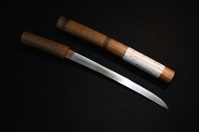 Épée ancienne japonaise Tanto lame 28,8 cm époque Mumei Edo shirasaya