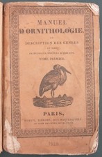 MANUEL RORET ORNITHOLOGIE, DESCRIPTION DES ESPECES D'OISEAUX - 1828