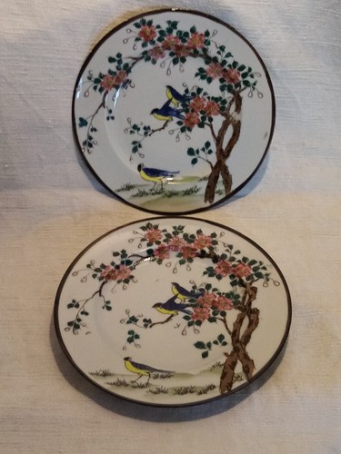 Assiettes décor japonisant - assiettes,