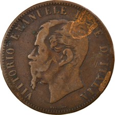 [#817180] Pièce de monnaie, Italie, Vittorio Emanuele II, 10 Centesimi, 1867, Strasbourg, très bon état (