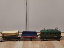 Loco BB 8051 Echelle 0 avec voiture voyageur et wagon tombereau Hornby