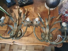 2 Appliques Murales Epi De Blé En Métal.