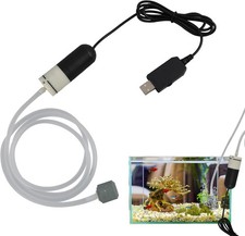 Mini USB Aquarium Air Pump, Portable Oxygen Bubbler with Bubble Stone, for