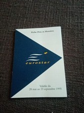 EUROSTAR-ETE 1995 fiche chaix guide indicateur horaires TRAIN TGV