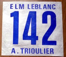 ancien Dossard - N° 142 Sponsor LEBLANC TRIOULIER course cyclisme