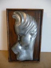 bas relief téte africaine en aluminium + low relief African head in aluminum 