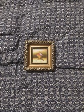 ancien tableau huile sur bois nature morte signé C.R miniature