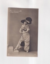 F3887) La mode nouvelle - JUPE CULOTTE - Femme en ROBE ancienne avec chapeau ...