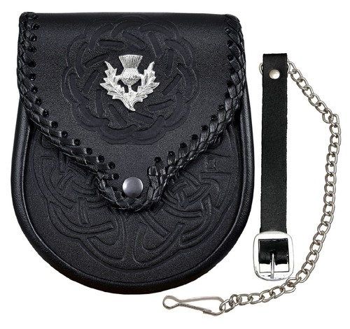 Sporran cuir doublement - en,