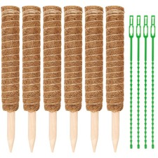 Lot de 6 Pièces 40 cm Tuteur Plante, Support Plante Grimpante, Tuteur Coco, p...
