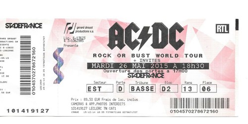 Rare ticket billet concert - /,