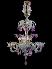 rare lustre à fleurs roses