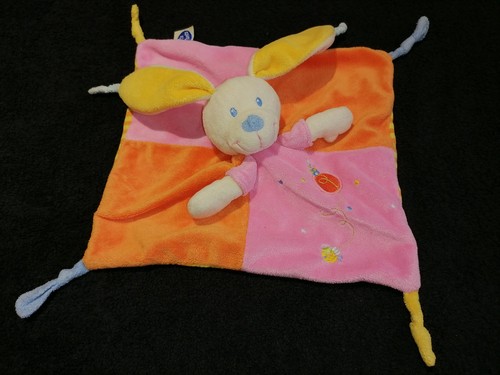 Doudou lapin plat - , rose