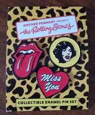 The Rolling Stones Set of 3 Oxford Pennant official enamel Some Girls'  pins