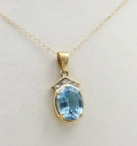 14k gold genuine blue topaz - gold,