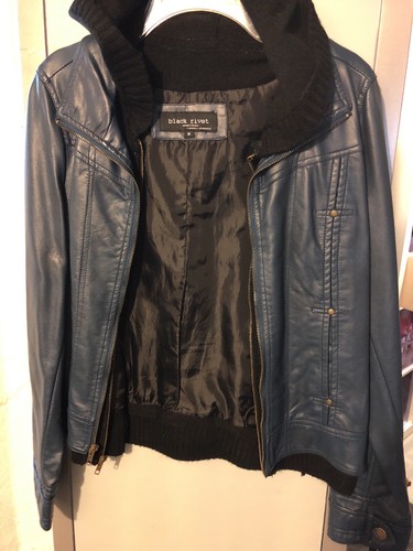 Black rivet faux leather - black,