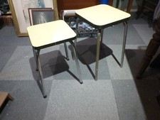lot De 2 Tabouret  Formica Années 1960 Vintage jaune 2 tailles