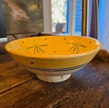 Superbe Saladier Ou Coupe A Fruits Ceramique  1980 Signé Et Peint A La Main 