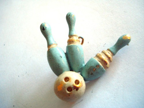 Broche vintage boule bowling - broche,