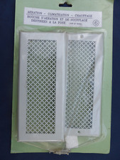 2 Grilles rectangles Bouches aération ventilation Acier blanc 235 x 100 mm SICO