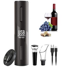 CPTEC Tire Bouchon Electrique Rechargeable, Ouvre Bouteille Automatique, Coupe-C