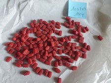 perle vintage lot  150 perle en verre rouge framboise forme rectangle