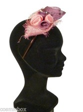 Chapeau de cérémonie femme serre tête TOUT en TETE rose & violet purple pink hat