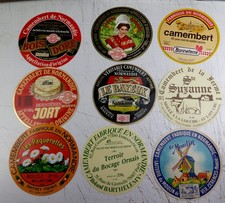 Lot de 9 étiquettes anciennes