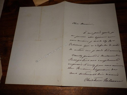 1870 lettre autographe à - autographe,