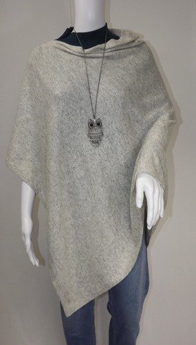Cachemire poncho gris clair - cachemire,