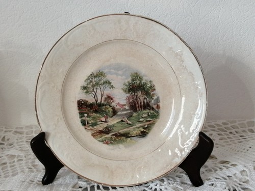 Assiette très ancienne terre - très,