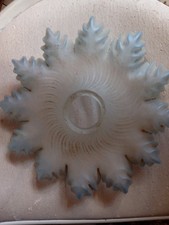 abat jour ancien lustre plafonnier verre bleu aspect drapée