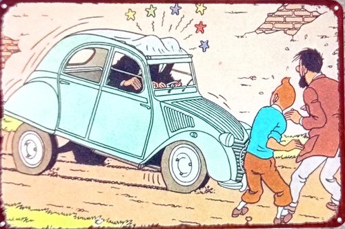 Tintin plaque métal - tintin,