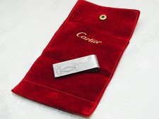 Portefeuille à pince à billets Cartier 2C logo Joyeux anniversaire St.Steel B...