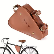 Sacoche de cadre vélo marron " Framebag " velo chopper route cyclotouriste ville