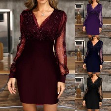 Mini Robe À Paillettes Pour Femmes Sexy Moulante Décolleté En V Profond Robe /