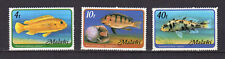 le Malawi 1977 poissons du lac 3 timbres MNH /TE4945