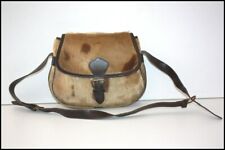 AUSONI Lausanne Sac Besace Vintage 60 Fourrure Cuir Bandoulière BE