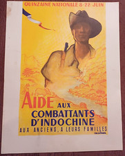 Affiche aide aux combattants d'Indochine illustrateur Jean B Picard