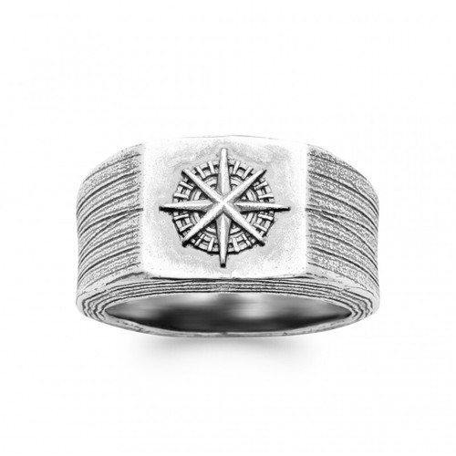 Bague chevaliere motif rose