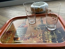 Plateau métal, 2 verres et un
