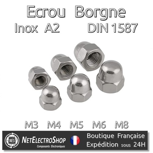 Ecrou borgne hexagonal inox - borgne,