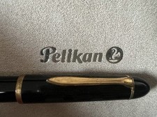PELIKAN 120 Stylo À Plume Vert Noir À Piston Ovale Nib F Écrit